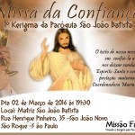 Missa da Confiança - Paróquia São João Batista - São Roque